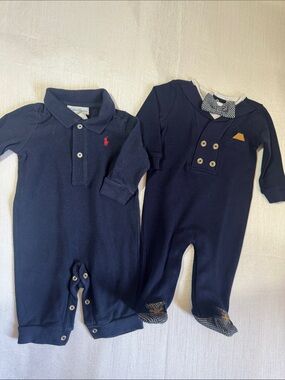 Polo by Ralph Lauren Navy Polo-Style Baby One-Pieces (Set of 2)
